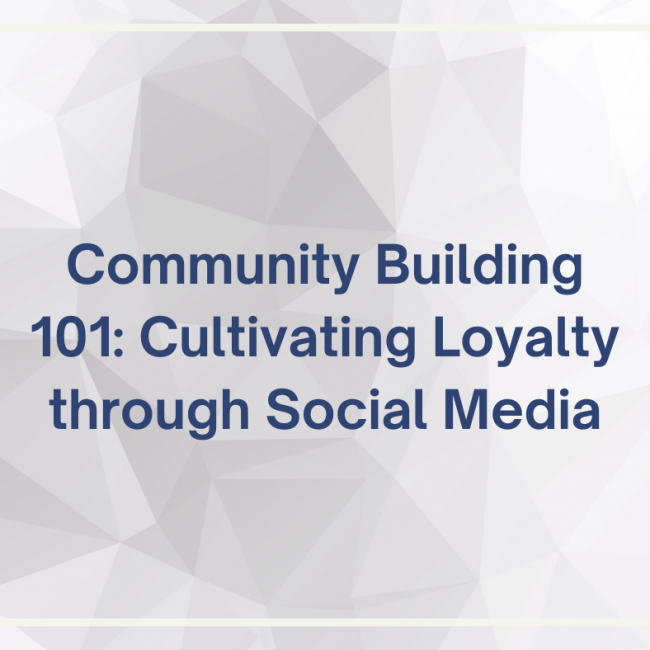Community Building through Social Media